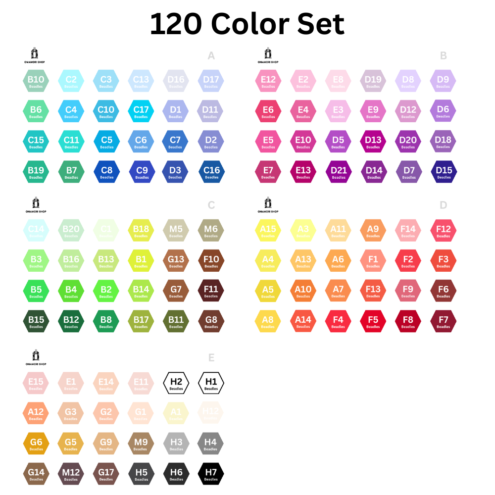 120 color set color codes