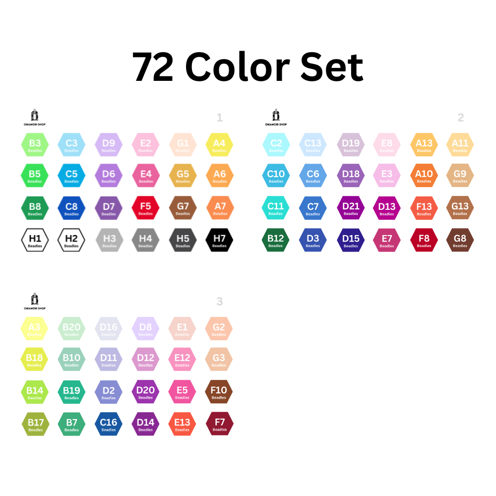 72 color set color codes