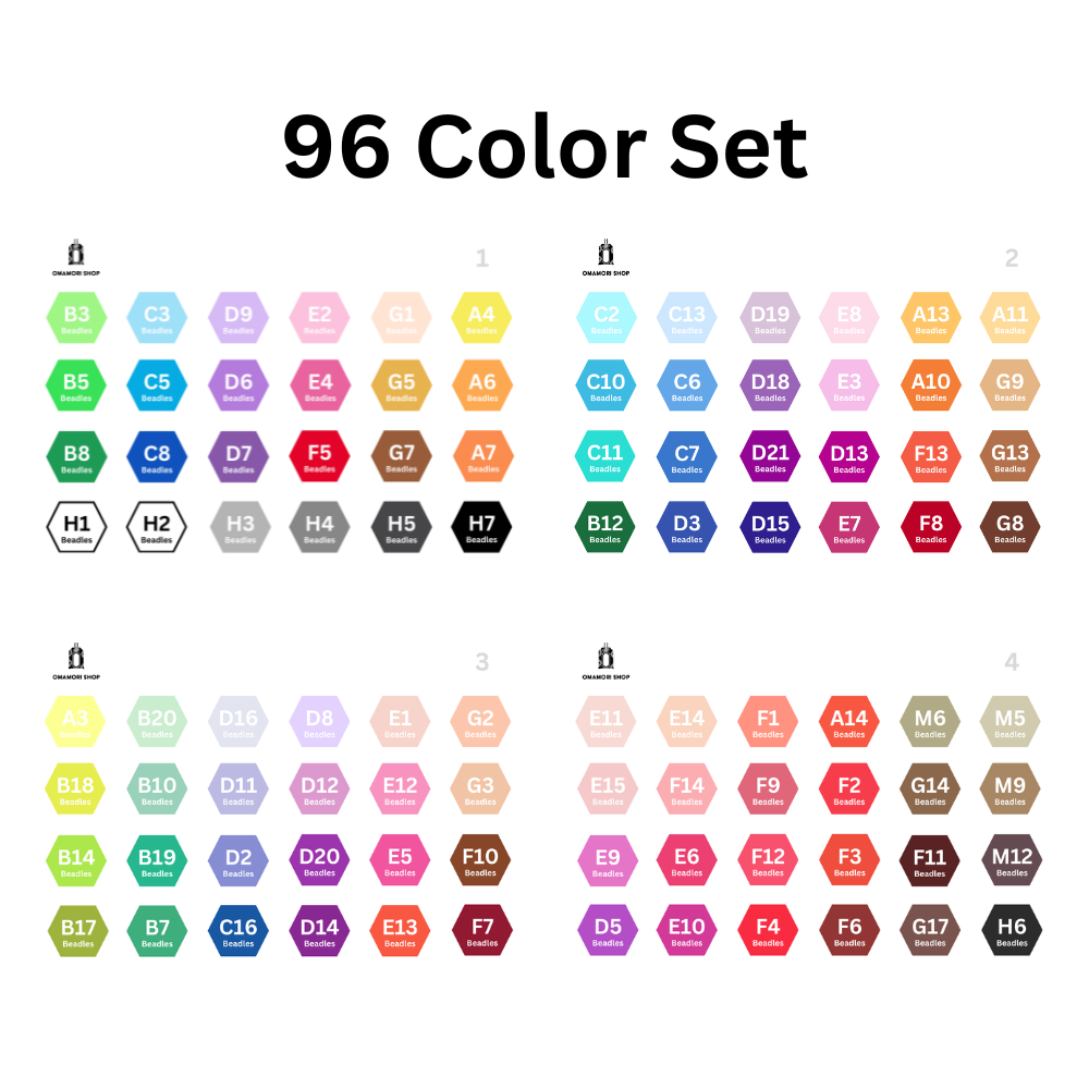 96 color set color codes