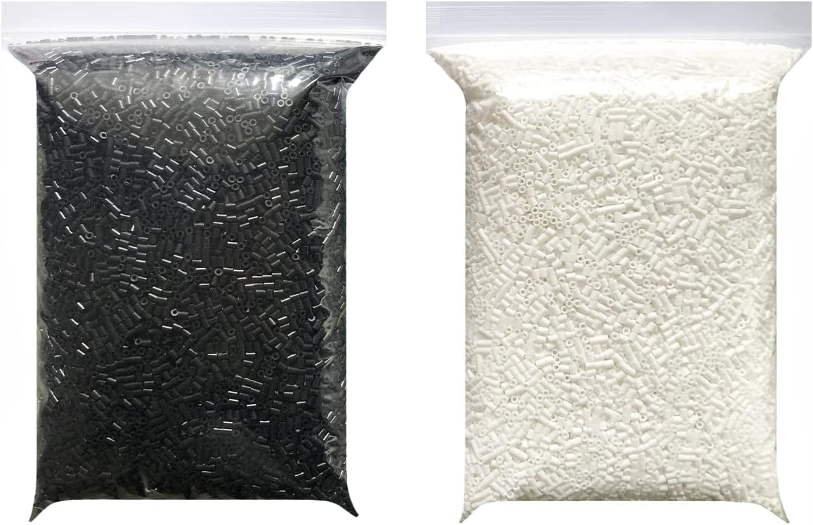 Black and white fuse beads 5000-10000 pieces per color