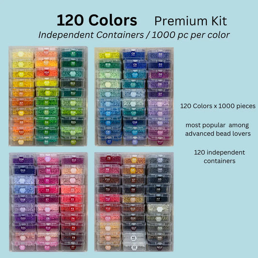 120 colors fuse beads premium kit with individual containers