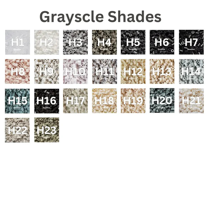 Grayscale Refill – 2.6mm Fuse Beads (1000 Pcs per Bag)