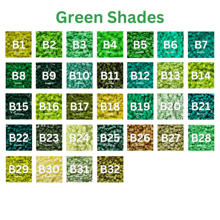 Green Shades Refill – 2.6mm Fuse Beads (1000 Pcs per Bag)