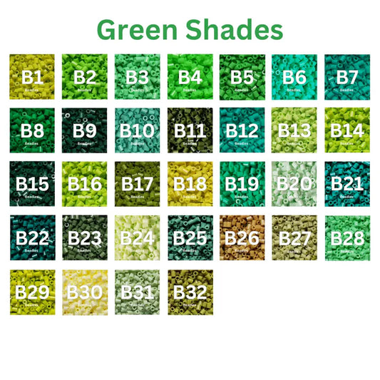 Green Shades Refill – 2.6mm Fuse Beads (1000 Pcs per Bag)