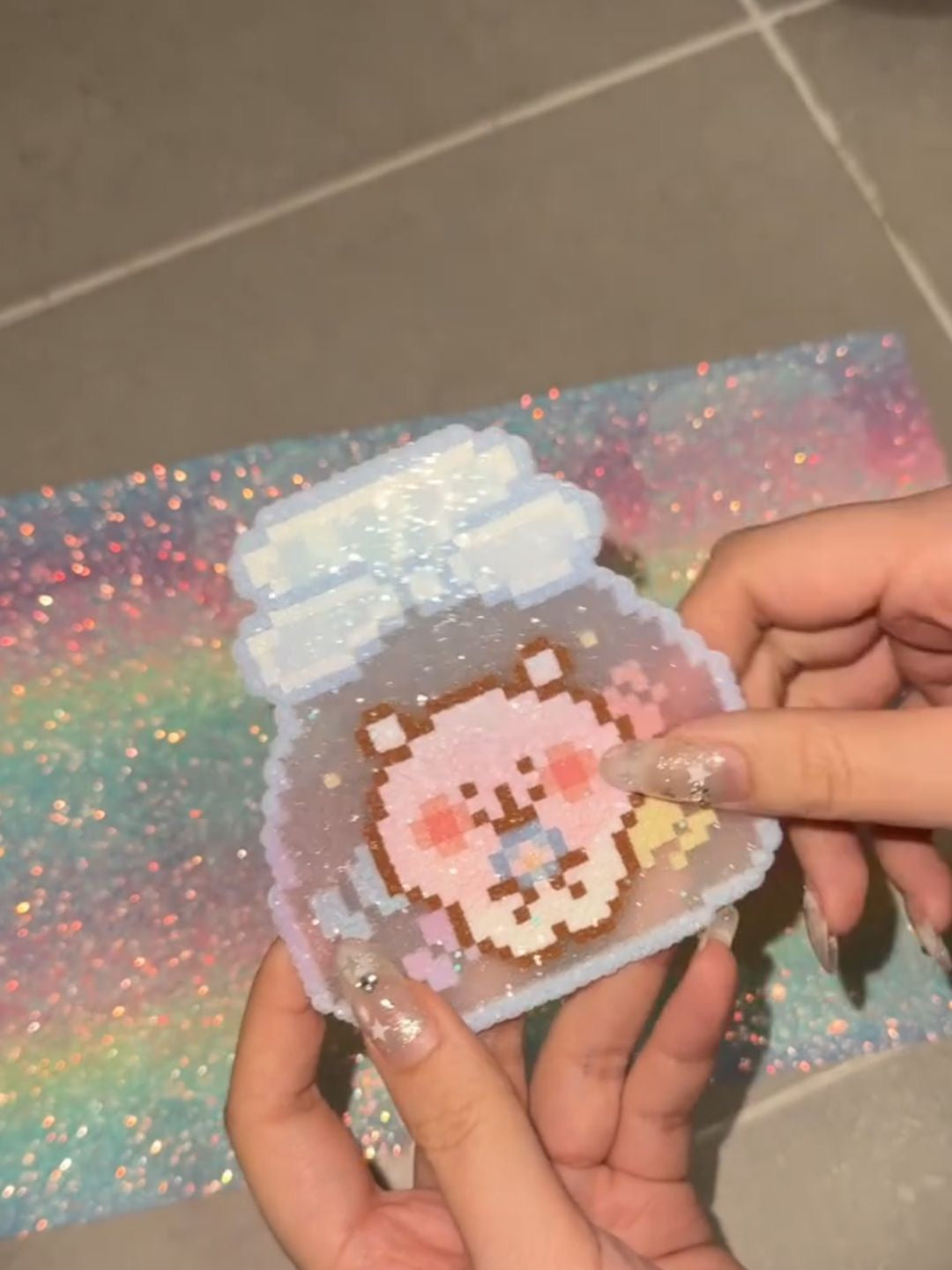 Glittery bead creation